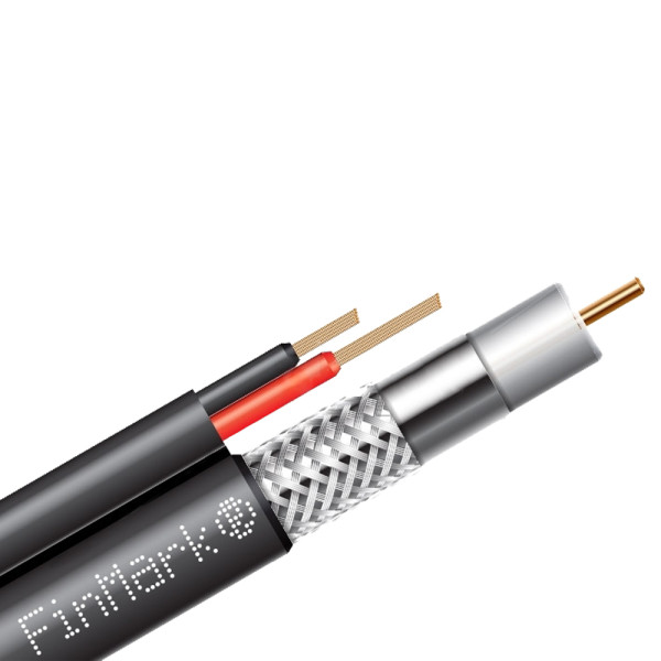 Абонентський коаксіальний кабель FinMark F5967BVcu 2x0.75 POWER зі струмопровідними провідниками (чорний, 305 м) Абонентський коаксіальний кабель FinMark F5967BVcu 2x0.75 POWER зі струмопровідними провідниками (чорний, 305 м)