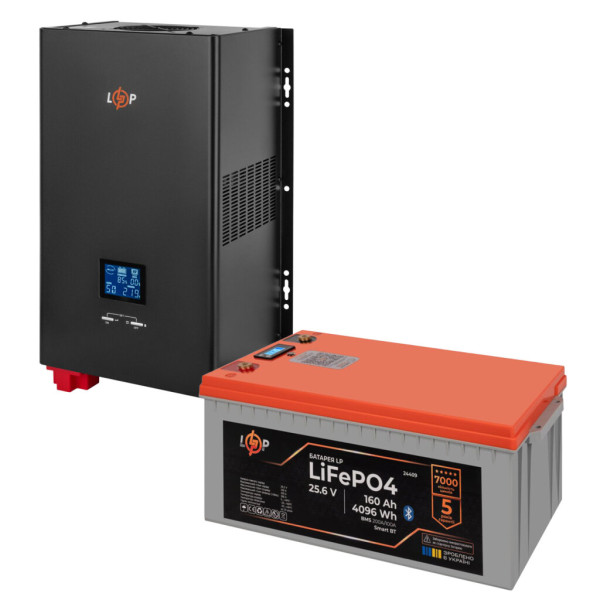 Комплект резервного живлення LogicPower 3600W + літієва (LiFePO4) батарея 4096Wh Комплект резервного живлення LogicPower 3600W + літієва (LiFePO4) батарея 4096Wh