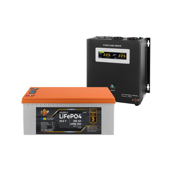 Комплект резервного живлення LogicPower W1500 + літієва (LiFePO4) батарея 4096Wh Комплект резервного живлення LogicPower W1500 + літієва (LiFePO4) батарея 4096Wh