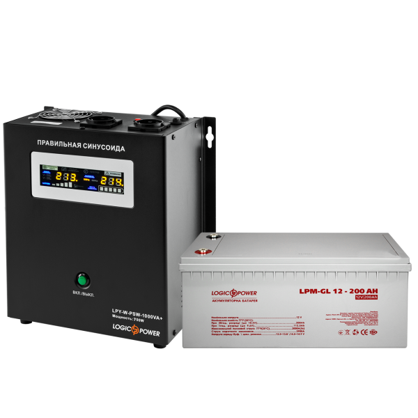 Комплект резервного питания ИБП W1000VA + гелевая батарея 2400W для котлов и теплых полов с бесперебойным источником питания Комплект резервного питания ИБП W1000VA + гелевая батарея 2400W для котлов и теплых полов с бесперебойным источником питания