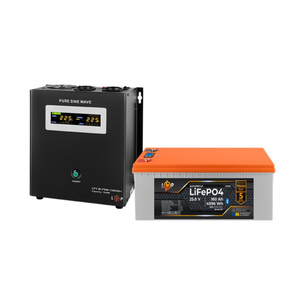 Комплект резервного живлення LP(LogicPower) ДБЖ + літієва (LiFePO4) батарея (UPS В1500 + АКБ LiFePO4 4096W) Комплект резервного живлення LP(LogicPower) ДБЖ + літієва (LiFePO4) батарея (UPS В1500 + АКБ LiFePO4 4096W)