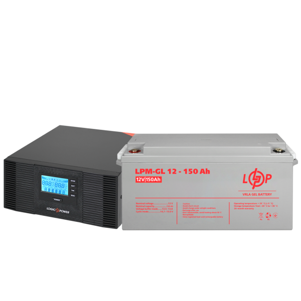 Комплект резервного живлення LP (LogicPower) ДБЖ + гелева батарея (UPS B1500 + АКБ GL 1800W) Комплект резервного живлення LP (LogicPower) ДБЖ + гелева батарея (UPS B1500 + АКБ GL 1800W)