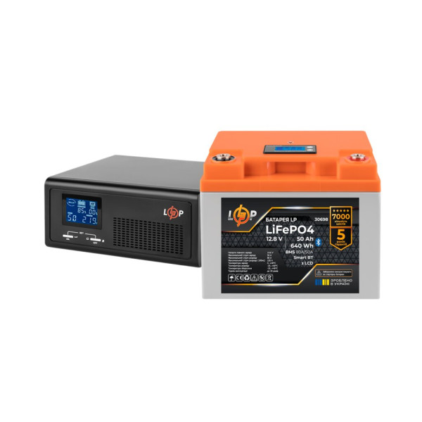 Комплект резервного живлення LP(LogicPower) ДБЖ + літієва (LiFePO4) батарея (UPS В1000 + АКБ LiFePO4 640W) Комплект резервного живлення LP(LogicPower) ДБЖ + літієва (LiFePO4) батарея (UPS В1000 + АКБ LiFePO4 640W)
