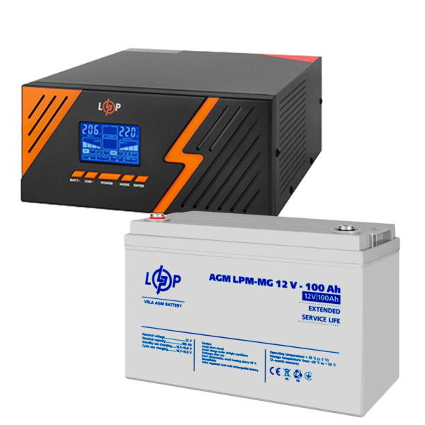 Комплект резервного живлення LogicPower ДБЖ 1050W + мультигелева батарея 1200Wh(37075) Комплект резервного живлення LogicPower ДБЖ 1050W + мультигелева батарея 1200Wh(37075)