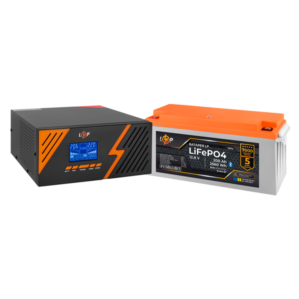 Комплект резервного живлення LogicPower B1500 Black + літієва (LiFePO4) батарея 2560Wh Комплект резервного живлення LogicPower B1500 Black + літієва (LiFePO4) батарея 2560Wh