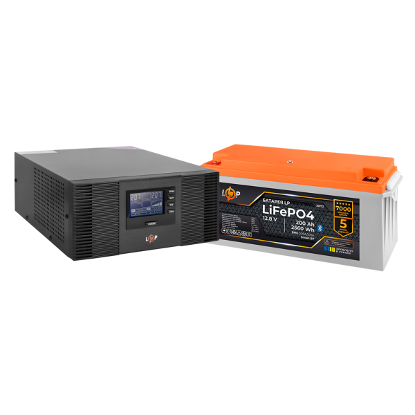 Комплект резервного живлення LogicPower B1500 + літієва (LiFePO4) батарея 2560Wh Комплект резервного живлення LogicPower B1500 + літієва (LiFePO4) батарея 2560Wh