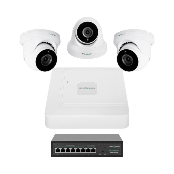 Комплект відеоспостереження на 3 камери GV-IP-K-W81/03 5MP Комплект відеоспостереження на 3 камери GV-IP-K-W81/03 5MP