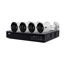 Комплект IP відеоспостереження 5Mp ATIS IP 4 kit з 4 циліндричними камерами та відеореєстратором для безпеки вашої території