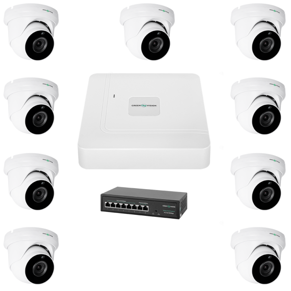 Комплект відеоспостереження на 9 камер GV-IP-K-W77/09 5MP Комплект відеоспостереження на 9 камер GV-IP-K-W77/09 5MP