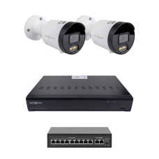Комплект відеоспостереження на 2 IP камери GV-IP-K-W102/2 4MP для безпеки дому та офісу з інфрачервоним підсвічуванням та автоматичним виявленням руху