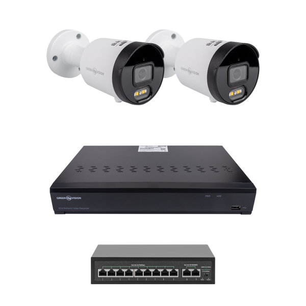 Комплект відеоспостереження на 2 IP камери GV-IP-K-W102/2 4MP для безпеки дому та офісу з інфрачервоним підсвічуванням та автоматичним виявленням руху Комплект відеоспостереження на 2 IP камери GV-IP-K-W102/2 4MP для безпеки дому та офісу з інфрачервоним підсвічуванням та автоматичним виявленням руху
