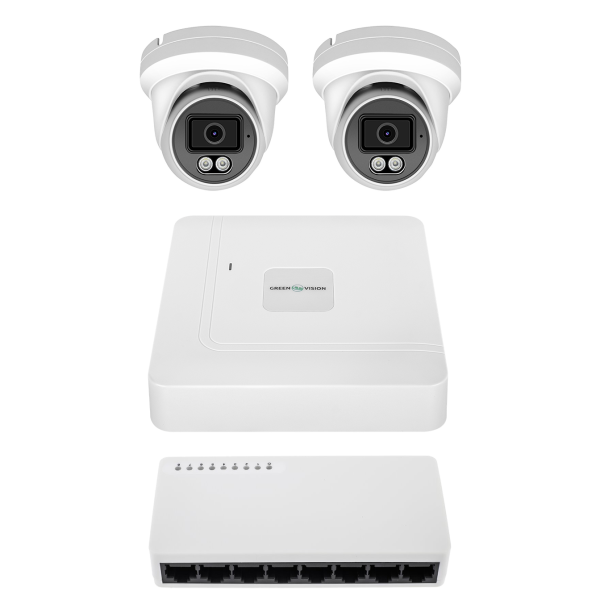 Комплект відеоспостереження на 2 камери GV-IP-K-W100/2 6MP Комплект відеоспостереження на 2 камери GV-IP-K-W100/2 6MP