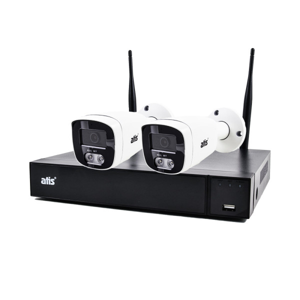 Комплект відеоспостереження WiFi ATIS WF 2 kit з відеореєстратором та 2 IP камерами 2 Мп для охоронної системи для будинку та офісу Комплект відеоспостереження WiFi ATIS WF 2 kit з відеореєстратором та 2 IP камерами 2 Мп для охоронної системи для будинку та офісу