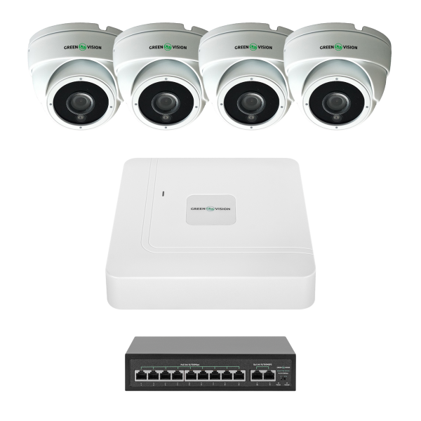 Комплект відеоспостереження на 4 камери GV-IP-K-W99/4 4MP Комплект відеоспостереження на 4 камери GV-IP-K-W99/4 4MP