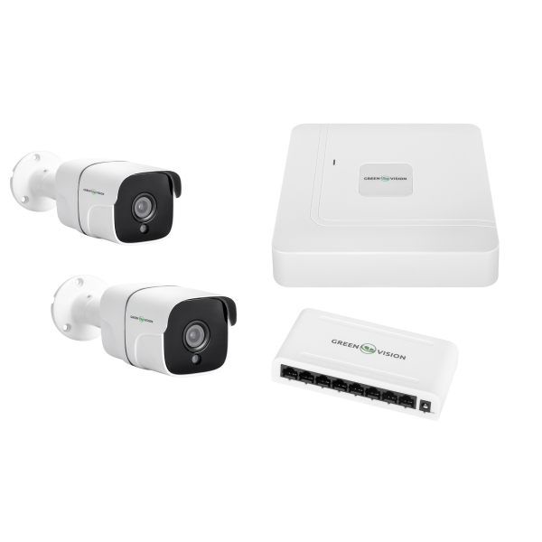 Комплект відеоспостереження вуличний на 2 циліндричні камери GV-IP-K-W60/02 5MP (Lite) Комплект відеоспостереження вуличний на 2 циліндричні камери GV-IP-K-W60/02 5MP (Lite)