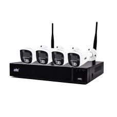 Комплект відеоспостереження ATIS WF 4 kit з WiFi відеореєстратором і 4 IP камерами 2Мп для автономного моніторингу на вулиці та в приміщеннях