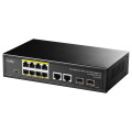 PoE-комутатор 12-портовий GS1010PS2 гігабітний з 8 портами PoE+ 120W для відеоспостереження з підтримкою режиму Extend до 250 м PoE-комутатор 12-портовий GS1010PS2 гігабітний з 8 портами PoE+ 120W для відеоспостереження з підтримкою режиму Extend до 250 м