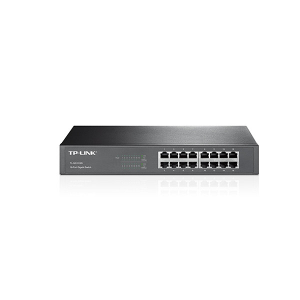 Комутатор TP-LINK TL-SG1016D 16-портовий гігабітний настільний/стійковий некерований Комутатор TP-LINK TL-SG1016D 16-портовий гігабітний настільний/стійковий некерований