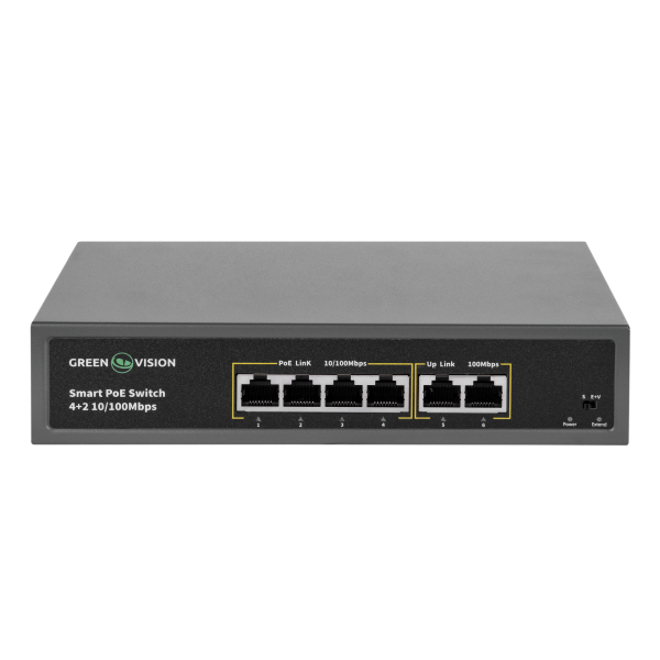 Комутатор мережевий POE GV-006-D-04+2P Комутатор мережевий POE GV-006-D-04+2P