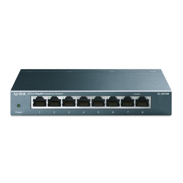 Комутатор TP-Link TL-SG108 8-портовий гігабітний некерований Комутатор TP-Link TL-SG108 8-портовий гігабітний некерований