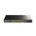 PoE-комутатор 29-портовий керований L2 GS2028PS4-300W гігабітний для IP камер з 24 портами PoE, 300W, безвентиляторний, металевий корпус, 1U PoE-комутатор 29-портовий керований L2 GS2028PS4-300W гігабітний для IP камер з 24 портами PoE, 300W, безвентиляторний, металевий корпус, 1U