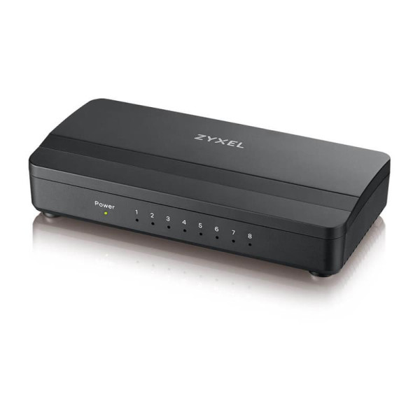 Комутатор на 8 портів ZyXEL GS-108S v2 (GS-108SV2-EU0101F) в пластиковому корпусі Комутатор на 8 портів ZyXEL GS-108S v2 (GS-108SV2-EU0101F) в пластиковому корпусі