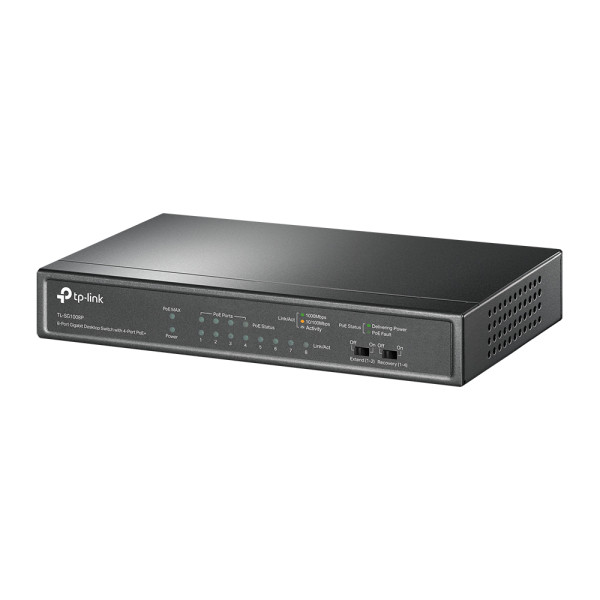 PoE-комутатор TP-Link TL-SG1008P 8-портовий гігабітний з 4 PoE+ портами некерований PoE-комутатор TP-Link TL-SG1008P 8-портовий гігабітний з 4 PoE+ портами некерований