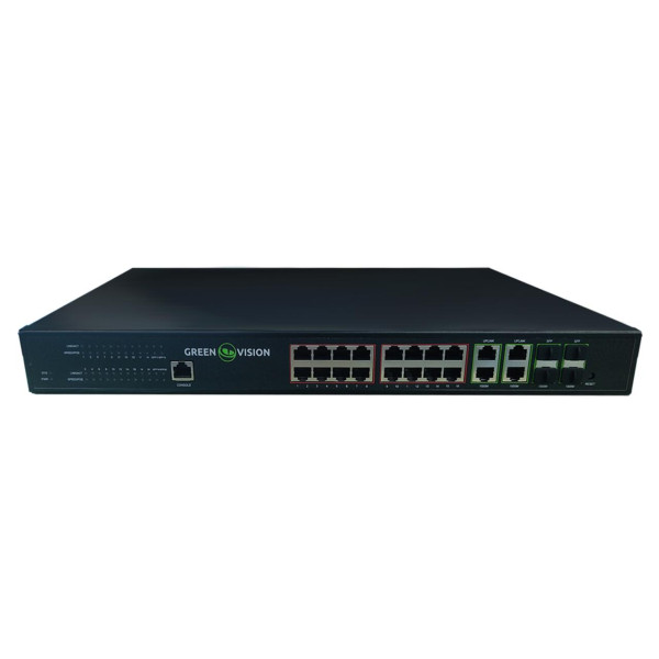 Комутатор мережевий POE GV-020-AI-16G+4G+4SFP Комутатор мережевий POE GV-020-AI-16G+4G+4SFP