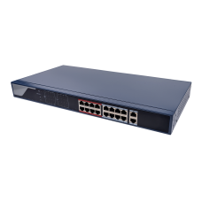 Комутатор мережевий POE GV-019-AI-16+2PG для відеоспостереження з 16 портами 10/100 Mbit та 2 UP-Link 100/1000 Mbit, підтримка IEEE802.3AT/AF