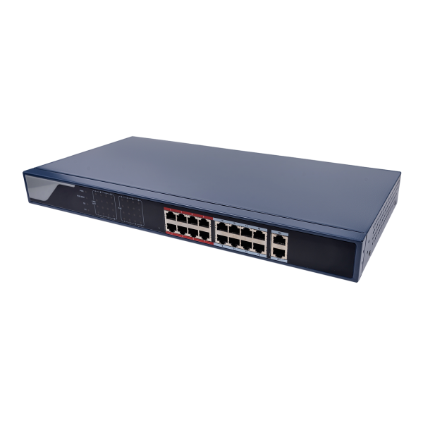 Комутатор мережевий POE GV-019-AI-16+2PG для відеоспостереження з 16 портами 10/100 Mbit та 2 UP-Link 100/1000 Mbit, підтримка IEEE802.3AT/AF Комутатор мережевий POE GV-019-AI-16+2PG для відеоспостереження з 16 портами 10/100 Mbit та 2 UP-Link 100/1000 Mbit, підтримка IEEE802.3AT/AF