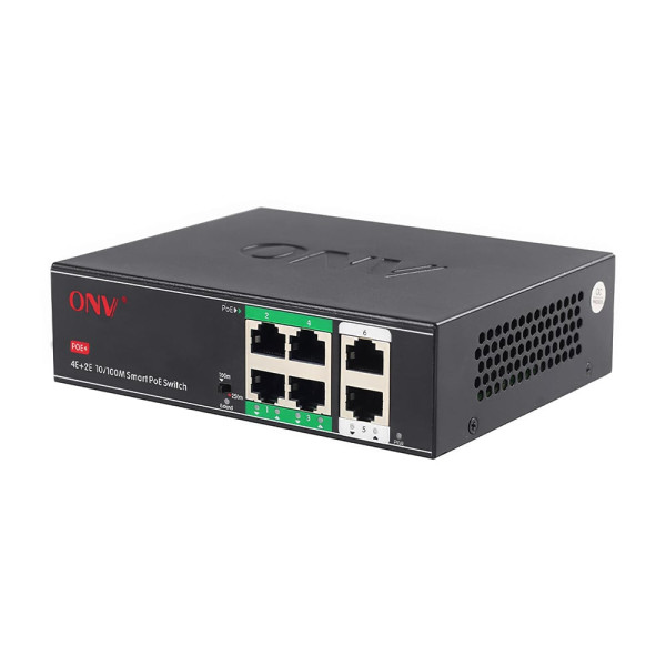 PoE-комутатор некерований 6-портовий ONV-H1064PSD з 4 портами PoE для систем відеоспостереження з потужністю до 65 Вт та захистом IP30 PoE-комутатор некерований 6-портовий ONV-H1064PSD з 4 портами PoE для систем відеоспостереження з потужністю до 65 Вт та захистом IP30