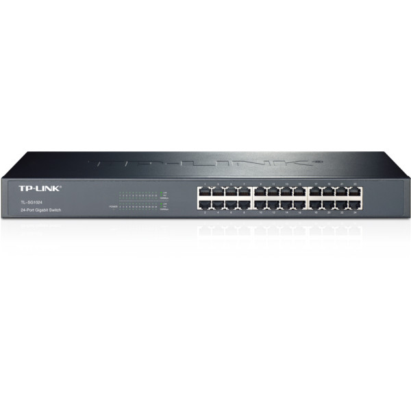 Коммутатор TP-LINK TL-SG1024 24-портовый неуправляемый гигабитный, установка в 19" стойку Коммутатор TP-LINK TL-SG1024 24-портовый неуправляемый гигабитный, установка в 19" стойку