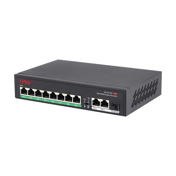 Некерований PoE-комутатор 11-портовий ONV-H1108PFD з 8 портами PoE для відеоспостереження з потужністю 120 Вт та передачею до 250 м Некерований PoE-комутатор 11-портовий ONV-H1108PFD з 8 портами PoE для відеоспостереження з потужністю 120 Вт та передачею до 250 м