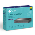 PoE-комутатор TP-Link TL-SF1009P 9-портів, 8 портів PoE+, 65W, некерований, 250 м PoE-комутатор TP-Link TL-SF1009P 9-портів, 8 портів PoE+, 65W, некерований, 250 м