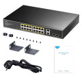 PoE-комутатор 20-портовий некерований GS1018PS2 гігабітний для систем IP відеоспостереження з 16 портами PoE+, 200W, підтримка режиму Extend до 250 м PoE-комутатор 20-портовий некерований GS1018PS2 гігабітний для систем IP відеоспостереження з 16 портами PoE+, 200W, підтримка режиму Extend до 250 м