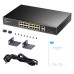 PoE-комутатор 20-портовий некерований GS1018PS2 гігабітний для систем IP відеоспостереження з 16 портами PoE+, 200W, підтримка режиму Extend до 250 м