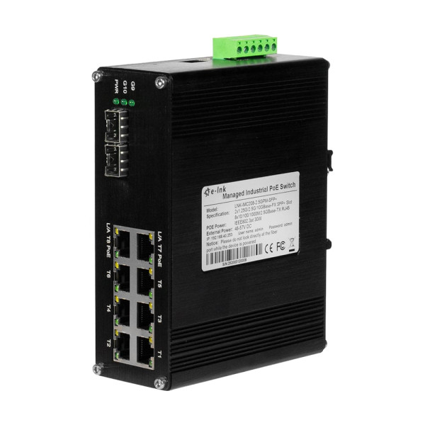 PoE-комутатор 10-портовий керований L2+ LNK-IMC208-2.5GPM-SFP+ 2.5G з 8 PoE портами 240W для мережевого обладнання PoE-комутатор 10-портовий керований L2+ LNK-IMC208-2.5GPM-SFP+ 2.5G з 8 PoE портами 240W для мережевого обладнання