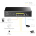 PoE-комутатор 6-портовий некерований Cudy GS1005PTS1 для підключення IP камер з 4 портами PoE+ та SFP-портом, гігабітний, 120W, підтримка VLAN та Extend