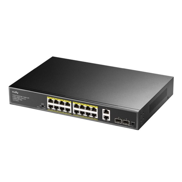 PoE-комутатор 20-портовий некерований GS1018PS2 гігабітний для систем IP відеоспостереження з 16 портами PoE+, 200W, підтримка режиму Extend до 250 м PoE-комутатор 20-портовий некерований GS1018PS2 гігабітний для систем IP відеоспостереження з 16 портами PoE+, 200W, підтримка режиму Extend до 250 м
