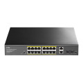 PoE-комутатор 20-портовий некерований GS1018PS2 гігабітний для систем IP відеоспостереження з 16 портами PoE+, 200W, підтримка режиму Extend до 250 м PoE-комутатор 20-портовий некерований GS1018PS2 гігабітний для систем IP відеоспостереження з 16 портами PoE+, 200W, підтримка режиму Extend до 250 м