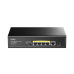PoE-комутатор 6-портовий некерований Cudy GS1005PTS1 для підключення IP камер з 4 портами PoE+ та SFP-портом, гігабітний, 120W, підтримка VLAN та Extend