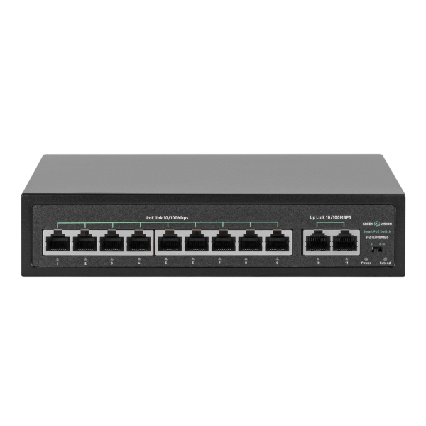 Мережевий комутатор POE GV-016-D-09+2P для відеоспостереження з живленням через Ethernet для камер та NVR Мережевий комутатор POE GV-016-D-09+2P для відеоспостереження з живленням через Ethernet для камер та NVR