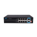 PoE-комутатор 10-портовий з 8 портами PoE TVT TD-B2208S1-PGU для відеоспостереження з підтримкою VLAN та режиму дальньої дії до 250 м