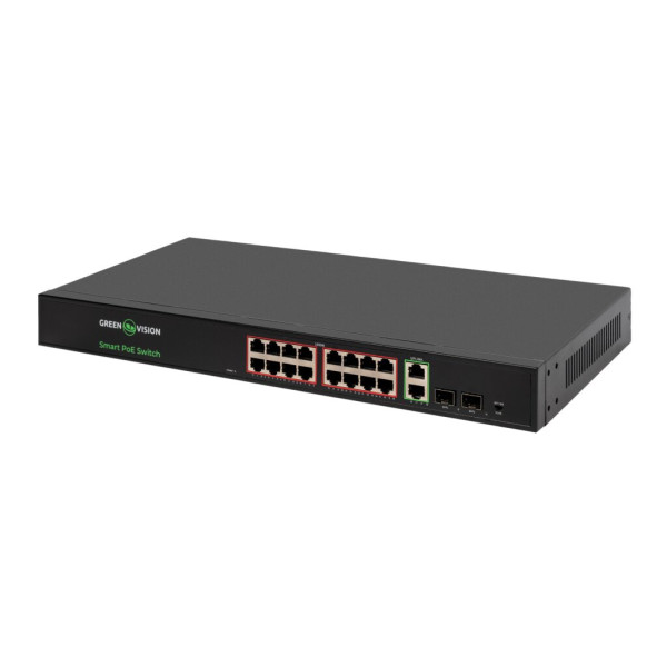 Комутатор мережевий POE GV-022-D-16G+2PG+2SFP Комутатор мережевий POE GV-022-D-16G+2PG+2SFP