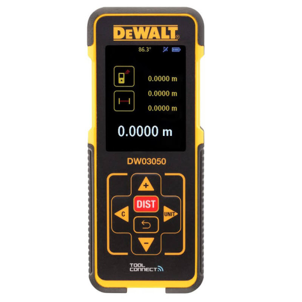Далекомір лазерний DeWALT DW03050 для точного вимірювання відстані до 50 м з високою точністю та живленням від двох батарейок типу AAA Далекомір лазерний DeWALT DW03050 для точного вимірювання відстані до 50 м з високою точністю та живленням від двох батарейок типу AAA