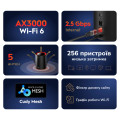 Маршрутизатор WiFi Mesh-система WiFi 6 2.5G Cudy M3000 Black дводіапазонний AX3000 для швидкісного інтернету з MU-MIMO та підтримкою VPN Маршрутизатор WiFi Mesh-система WiFi 6 2.5G Cudy M3000 Black дводіапазонний AX3000 для швидкісного інтернету з MU-MIMO та підтримкою VPN