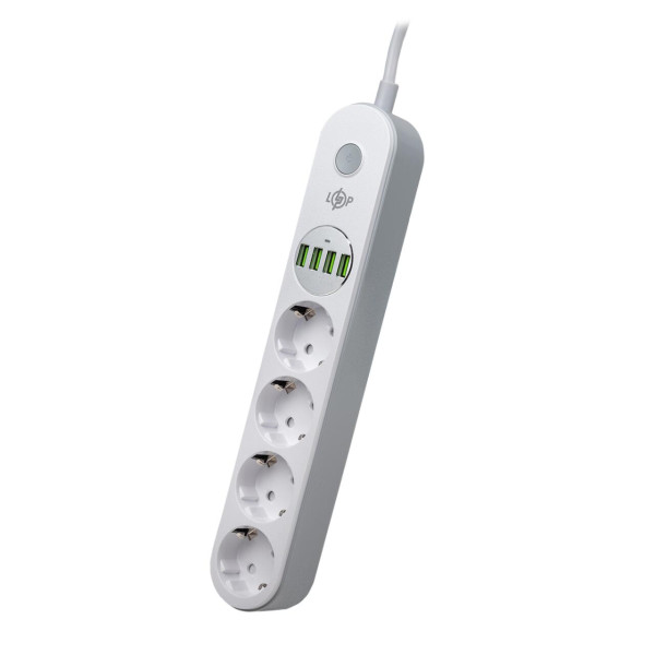 Мережевий фільтр (подовжувач) LP F24U4 (4x230V-2500W, 4xUSB-5V/3,4A 17W Auto Max) Мережевий фільтр (подовжувач) LP F24U4 (4x230V-2500W, 4xUSB-5V/3,4A 17W Auto Max)