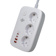 Мережевий фільтр (подовжувач) LP F65WG4 (3x230V-3520W, 2xUSB-60W, 2xType-C 65W QC/PD) Мережевий фільтр (подовжувач) LP F65WG4 (3x230V-3520W, 2xUSB-60W, 2xType-C 65W QC/PD)