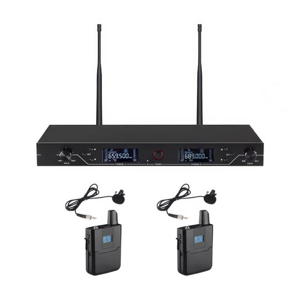 Бездротова мікрофонна система CMX WM-U200C mic(loop)+mic(loop) для професійних виступів з двома петличними мікрофонами та дальністю до 500 м Бездротова мікрофонна система CMX WM-U200C mic(loop)+mic(loop) для професійних виступів з двома петличними мікрофонами та дальністю до 500 м