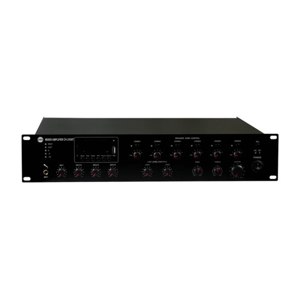 Мікшуючий підсилювач 6-зонний CMX DA-240MT 240 Вт з Mp3/Fm, USB/SD, 4 мікр. входами, 3 Aux, 70/100 В, 4-16 Ом, для професійного використання, 19", 2U Мікшуючий підсилювач 6-зонний CMX DA-240MT 240 Вт з Mp3/Fm, USB/SD, 4 мікр. входами, 3 Aux, 70/100 В, 4-16 Ом, для професійного використання, 19", 2U
